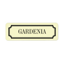 Gardenia Mansard Placard Fragrance Label