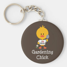 Gardening Chick Keychain