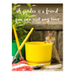 Gardening Chipmunk with Quote Postcard