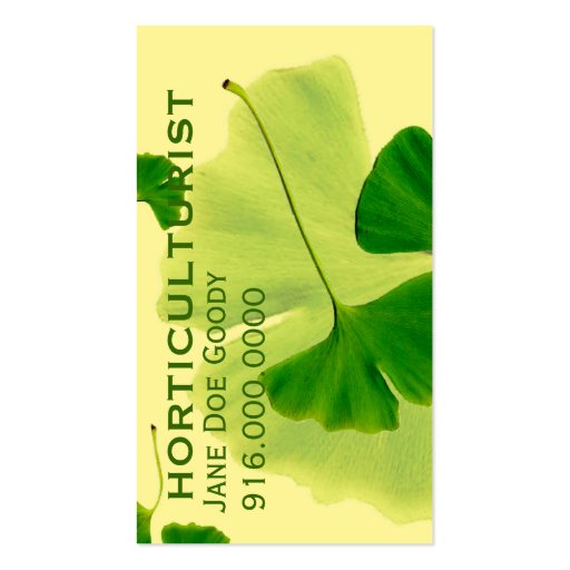 Gardening Herbalist Business Card Template (front side)
