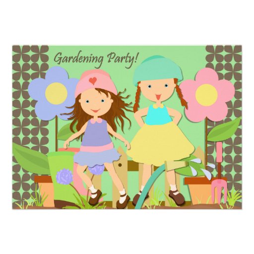 Gardening Party 5x7 Birthday Invitation