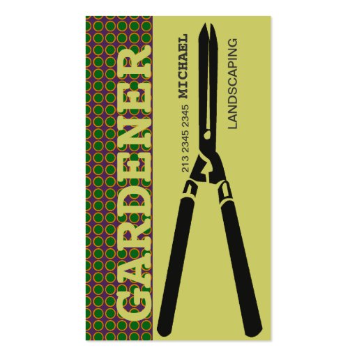 Gardening Scissors for Gardeners Business Cards (front side)