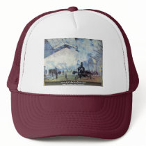 Gare Saint Lazare In Paris By Claude Monet Mesh Hats