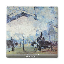 Gare Saint Lazare In Paris By Claude Monet Magnets