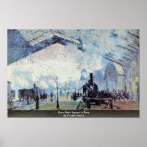 Gare Saint Lazare In Paris By Claude Monet Print