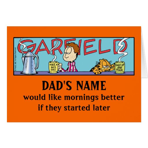 Garfield Lazy Mornings Greeting Card Zazzle