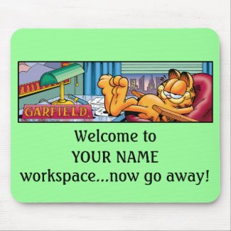Garfield Logobox Now Go Away Mousepad mousepad