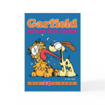 Garfield prend le sien lèche la carte de note cartes