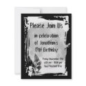 Gargoyle and Full Moon Gothic Birthday Invitation