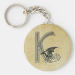 Gargoyle Monogram K Keychains