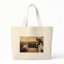Gargoyle Notre Dame, Paris France 1912 Vintage Canvas Bags