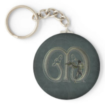 Gargoyles Monogram M Key Chain