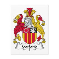 Garland Family Crest postcards by coatsofarms Garland Family Crest postcards