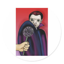 Garlic Wards off the Vampire's Bite Round Stickers