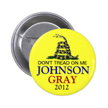 GARY JOHNSON 2012 PINBACK BUTTONS