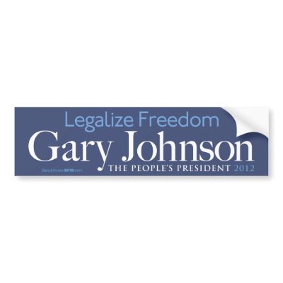 Gary Johnson Legalize Freedom Bumper Sticker