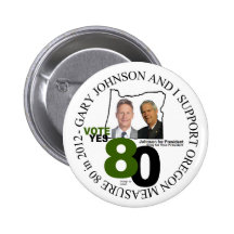 Gary Johnson Oregon Measure 80 Pin