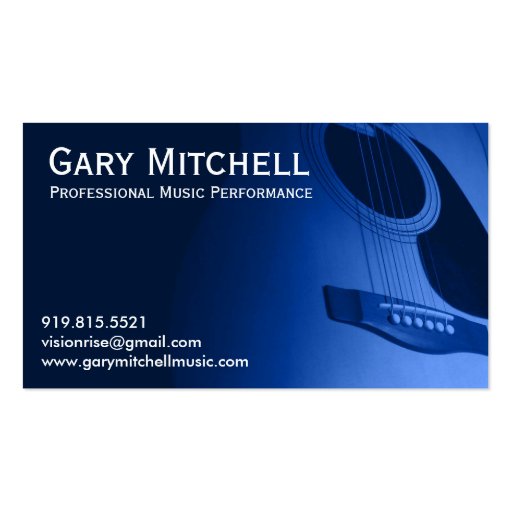 Gary Mitchell Music Business Card Template (front side)