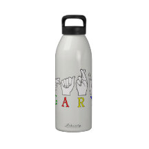GARY NAME FINGERSPELLED ASL HAND SIGN REUSABLE WATER BOTTLES