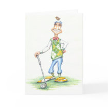 Gary the golfer greeting card cards
