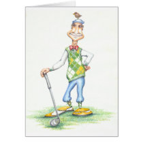 Gary the golfer greeting card cards