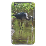 Garza de gran azul que bebe la caja del tacto de i Case-Mate iPod touch cobertura