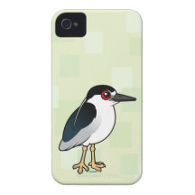 garza de noche Negro-coronada Case-Mate iPhone 4 Fundas