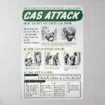 Gas Attack poster, WWII