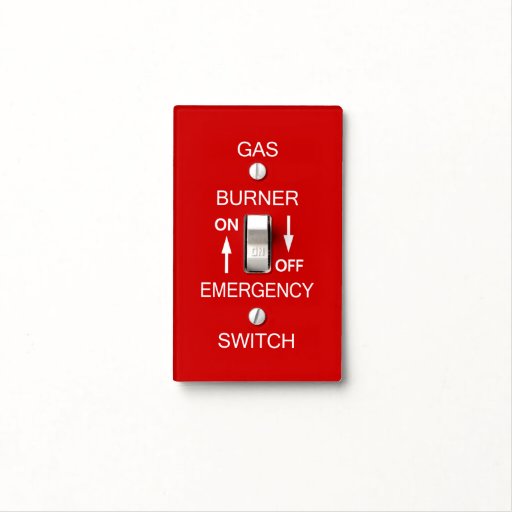 Gas Burner Emergency Switch Plate Safety Signage Zazzle