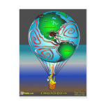 Gas Can Canary in Map Blimp Post Card