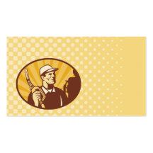 gas fuel pump attendant retro business card templates