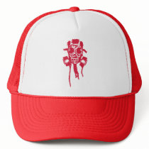 hardstyle, hardcore, old, skool, t-shirts, tshirts, deejay, club, wear, rave, smiley, merchandise, dance, defqon, qlimax, party, headhunterz, zany, showtek, hard, bass, jump, style, music, gas, mask, gabba, gabber, Trucker Hat with custom graphic design