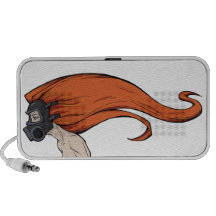 Gas Mask and Big Hair #1 Speaker in white