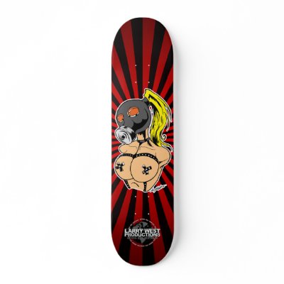 Gas Mask Bondage Chik Custom Skateboard by LuvataciousSkull