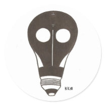 Gas Mask Bulb With Dilated 3rd Eye by KLM stickers