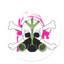 Gas Mask Skull & Crossbones stickers