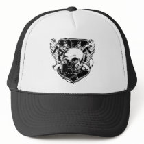 rock, emo, skulls, goth, Trucker Hat with custom graphic design