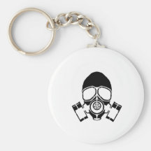 gas mask stencil logo key chain