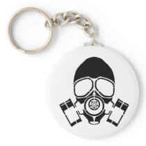 gas mask stencil logo key chain