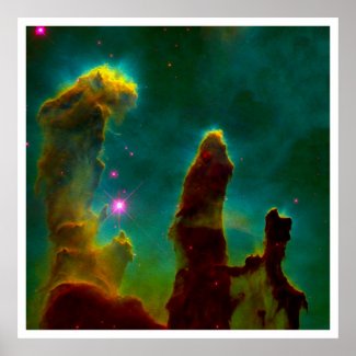 Gas Pillars in the Eagle Nebula (M16) Poster