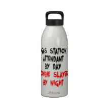 Gas Station Attendant Zombie Slayer Drinking Bottles