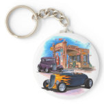 Gas Station Hot Rod Keychain