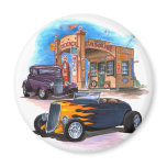 Gas Station Hot Rod Fridge Magnet