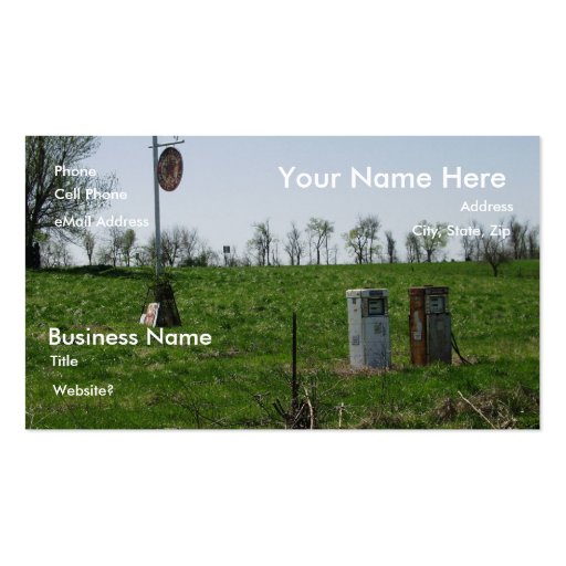 Gas Up on Route 66 Business Card Templates