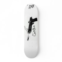 GAsa guns shooting gun white skateboards