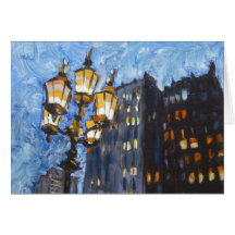 Gaslights, New York City Greeting Card