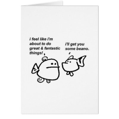 Gassy Fish Greeting Card by emoticant