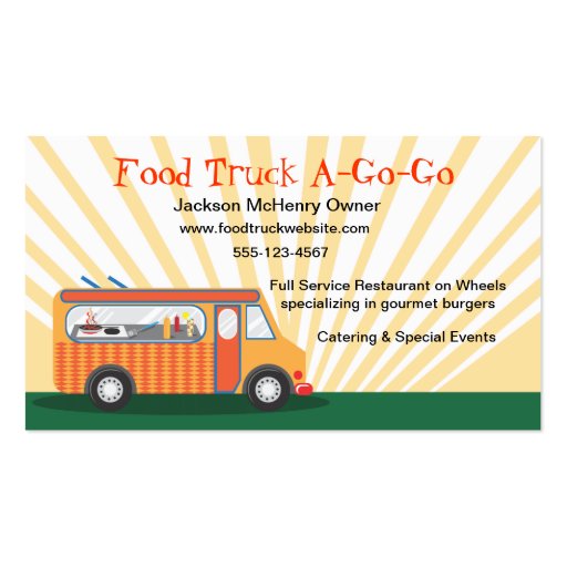 Gastro Food Truck Business Cards (front side)