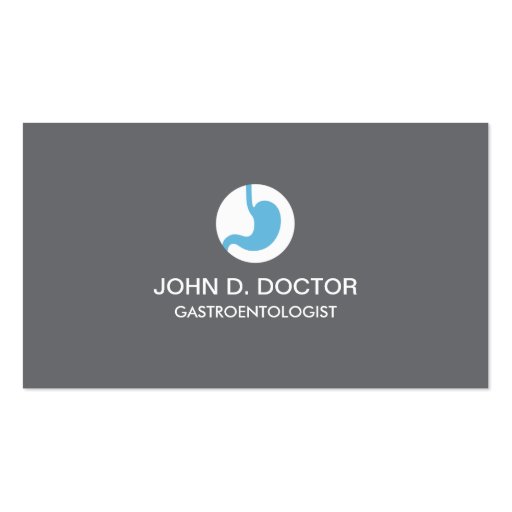 Gastrology or gastrologist gray business card