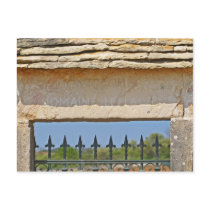 Gate and key stone carved with Montrachet, Post Card